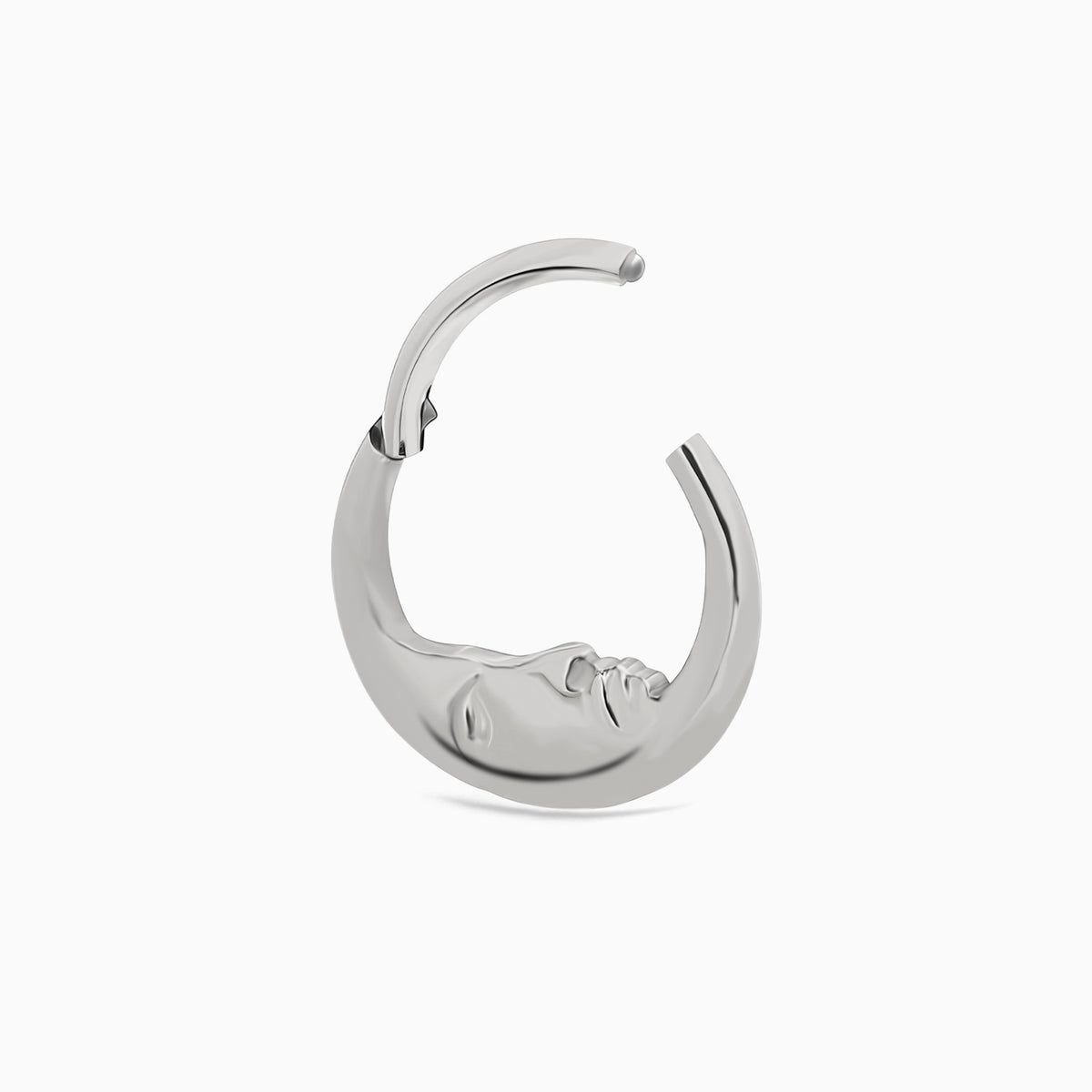 Titanium Crescent Moon Face Front Facing Hinged Segment Clicker