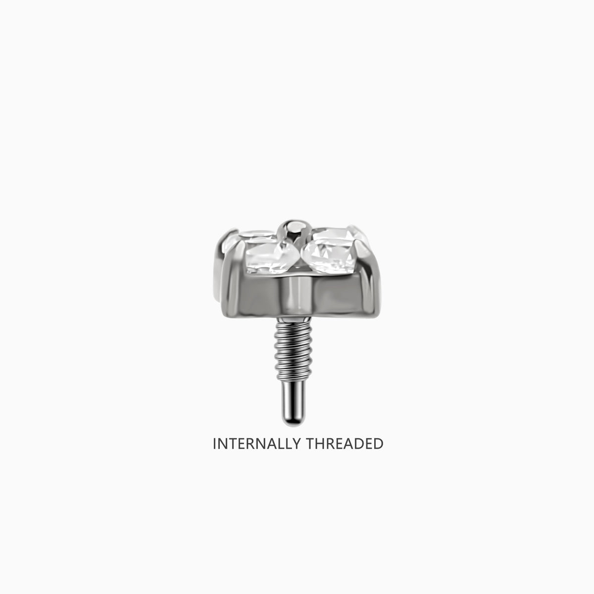 Titanium Internally Threaded 4-CZ Flower Top