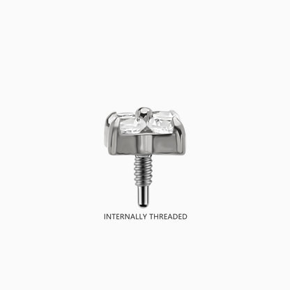 Titanium Internally Threaded 4-CZ Flower Top