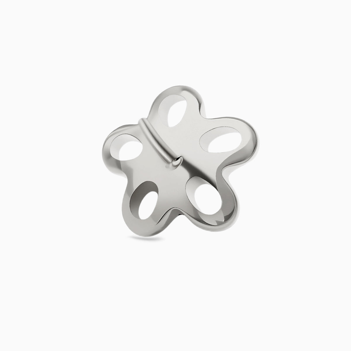 Titanium Threadless Open Flower Gem Top