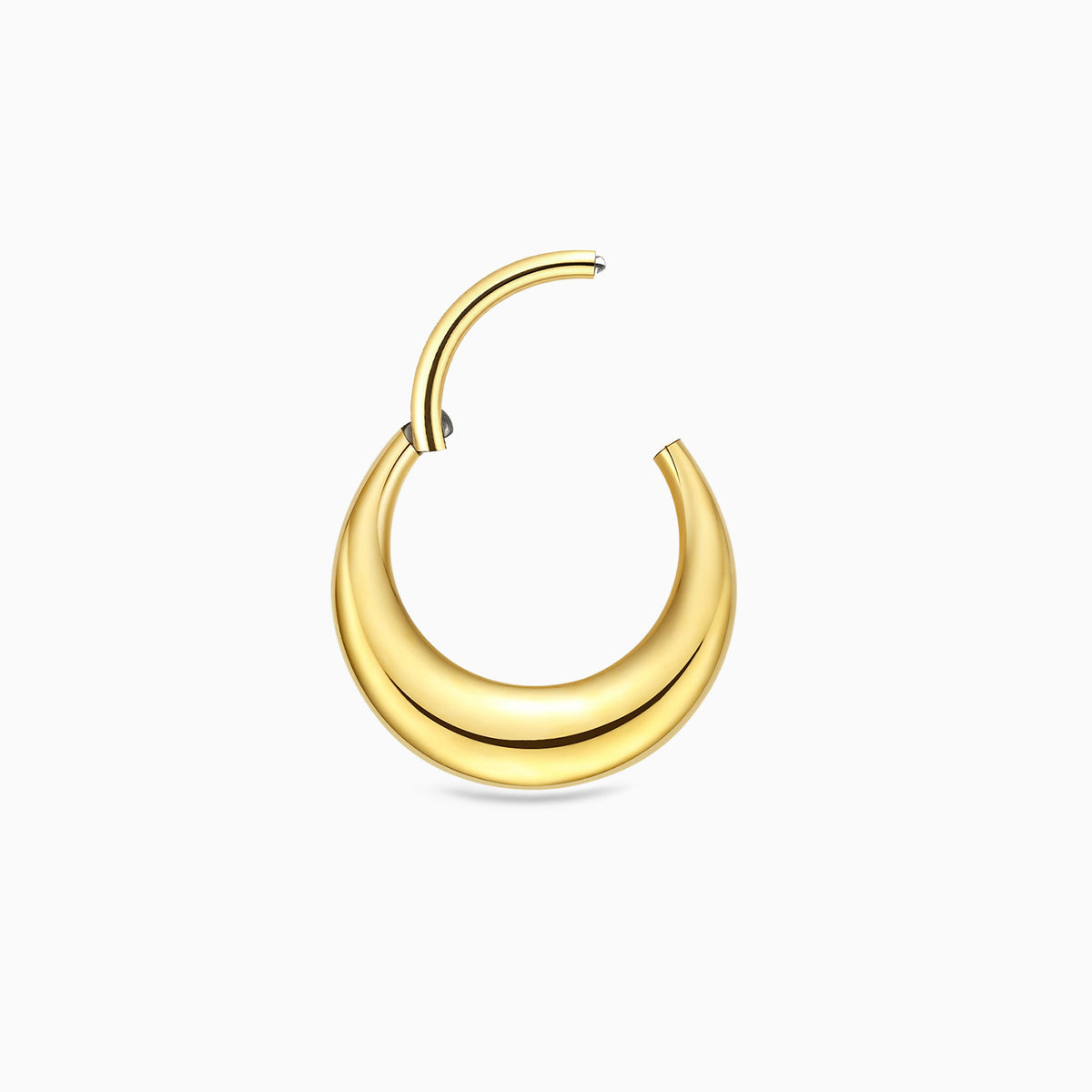 18Kt Gold PVD ASTM F136 Titanium Sleek Dome Septum Front Facing Hinged Segment Clicker
