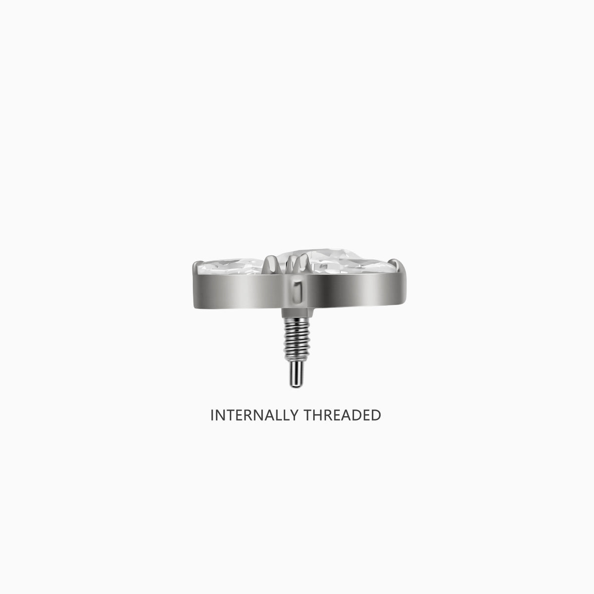 Titanium Internally Threaded CZ Flower and Leaf Top