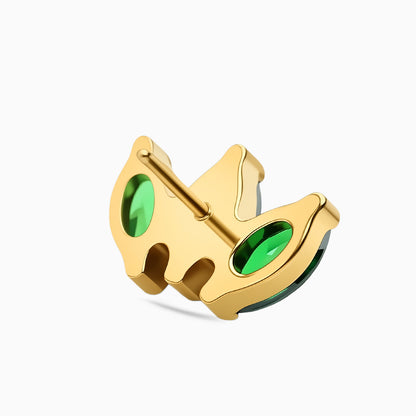 18Kt Gold PVD Titanium Threadless Triple Marquise Gem Curve Top