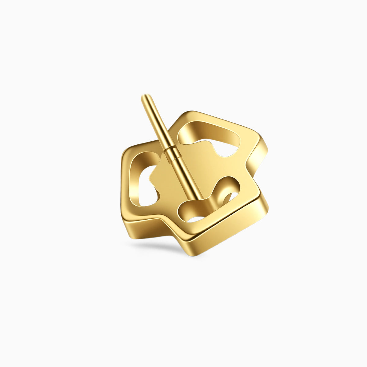 18Kt Gold PVD Titanium Threadless Open Triangle Gem Top
