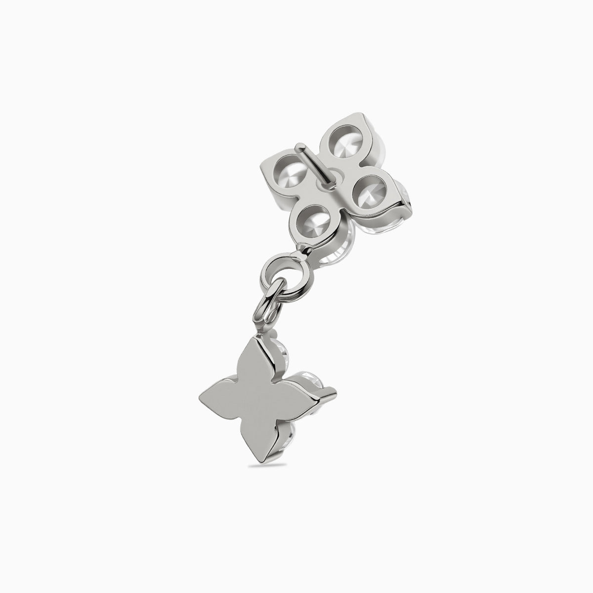 Titanium Threadless Dangle Four-Stone Cluster Top