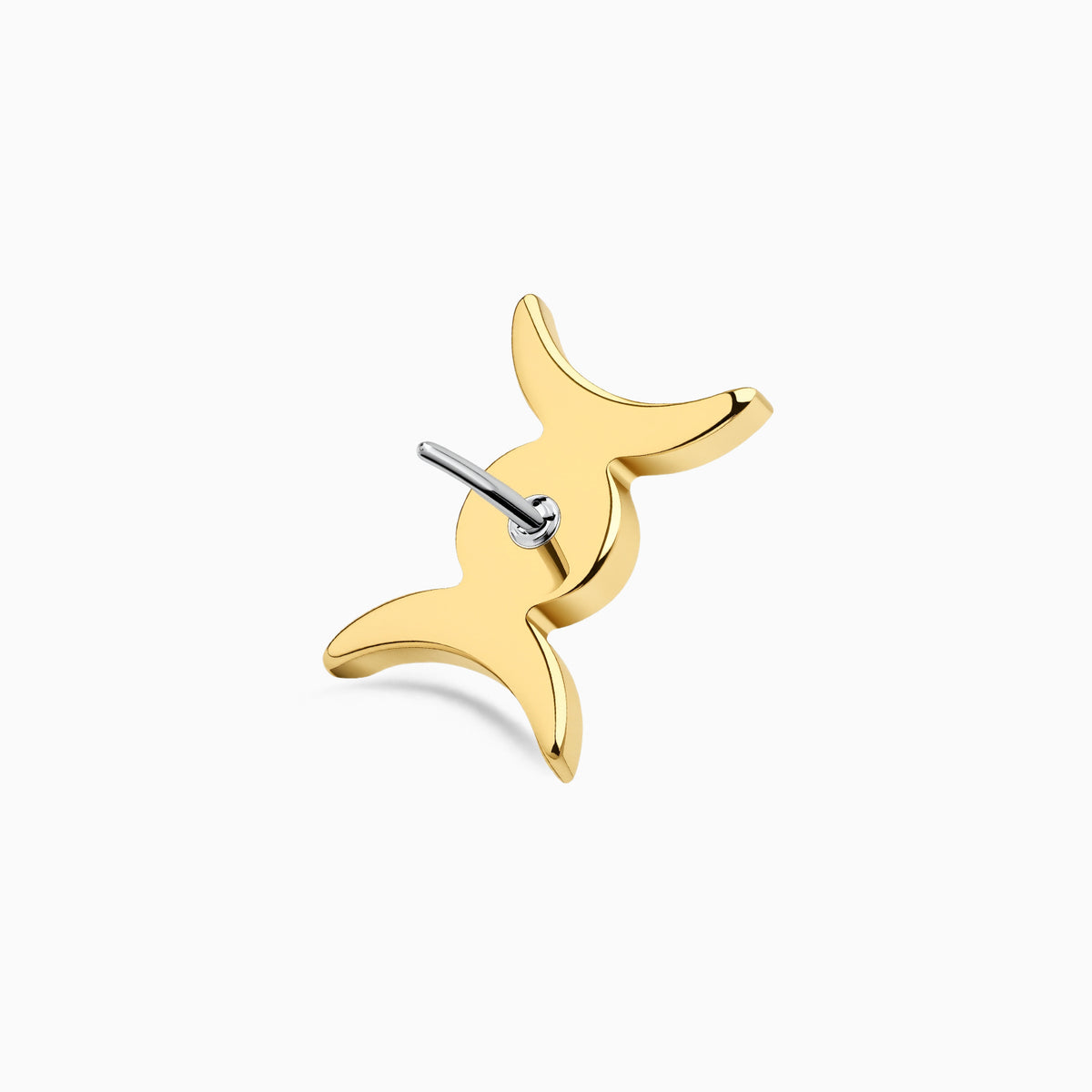 18Kt Gold PVD Titanium Threadless Triple Moon Opal Top