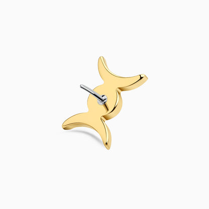 18Kt Gold PVD Titanium Threadless Triple Moon Opal Top