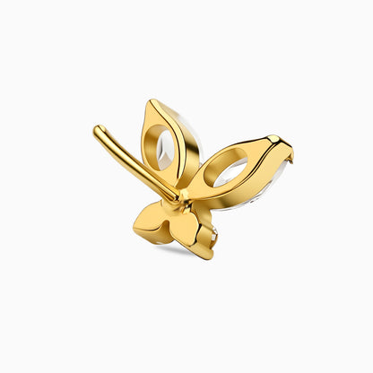 18Kt Gold PVD Titanium Threadless Butterfly Gem Top