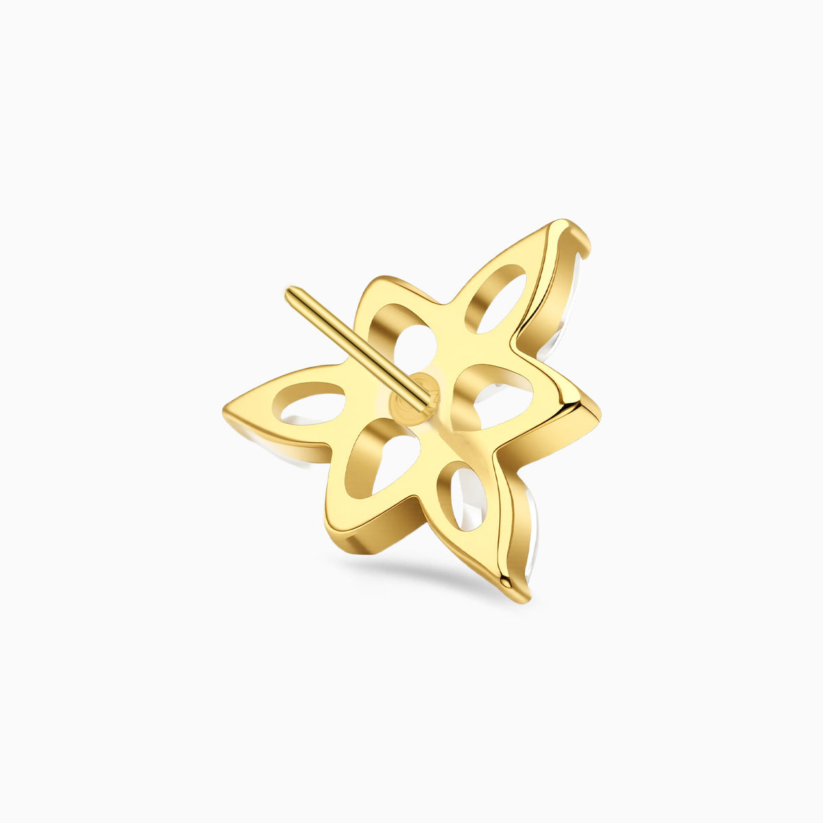 18Kt Gold PVD Titanium Threadless Marquise Cluster Top