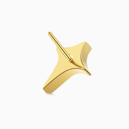 18Kt Gold PVD Titanium Threadless Four-Point Star Gem Top