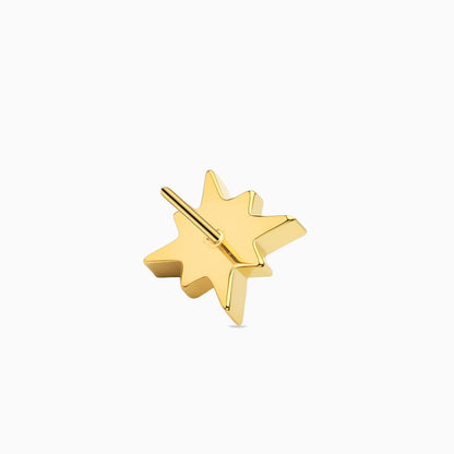 18Kt Gold PVD Titanium Threadless Eight-Point Star Gem Top