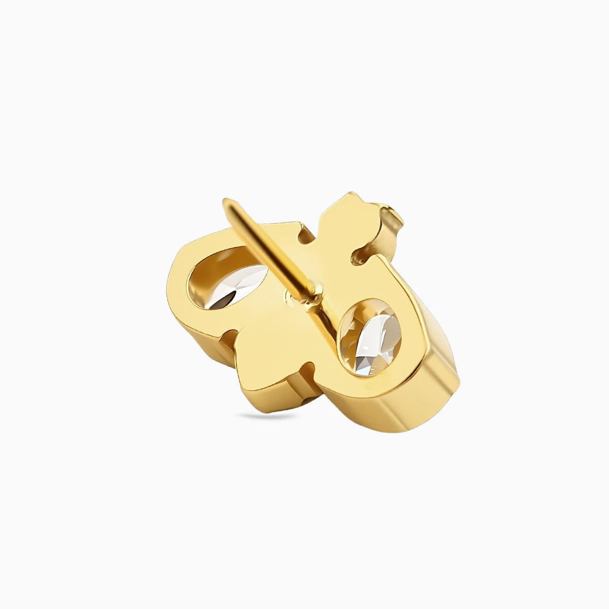 18Kt Gold PVD Titanium Threadless Bee Gem Top