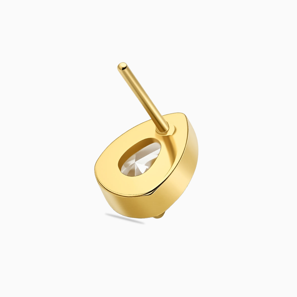 18Kt Gold PVD Titanium Threadless Pear Bezel Top