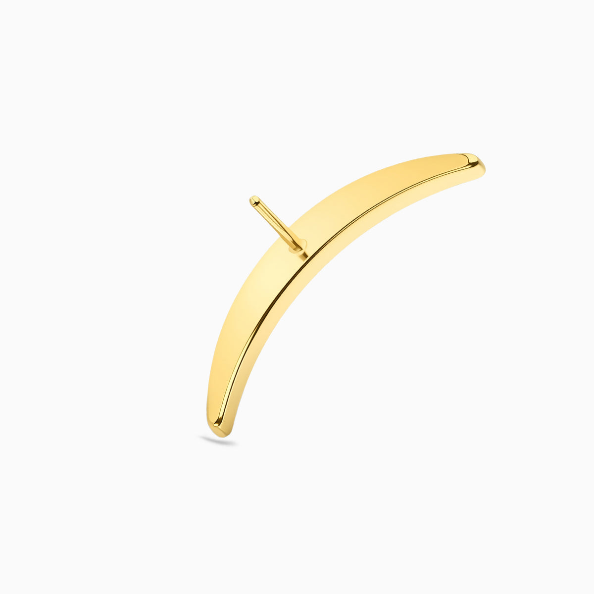 18Kt Gold PVD Titanium Threadless Crescent Curved Cluster Top