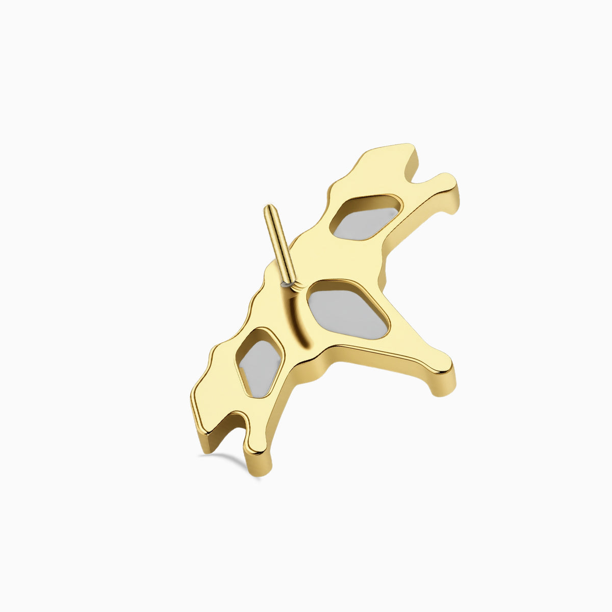 24Kt Gold PVD Titanium Threadless Crown Top
