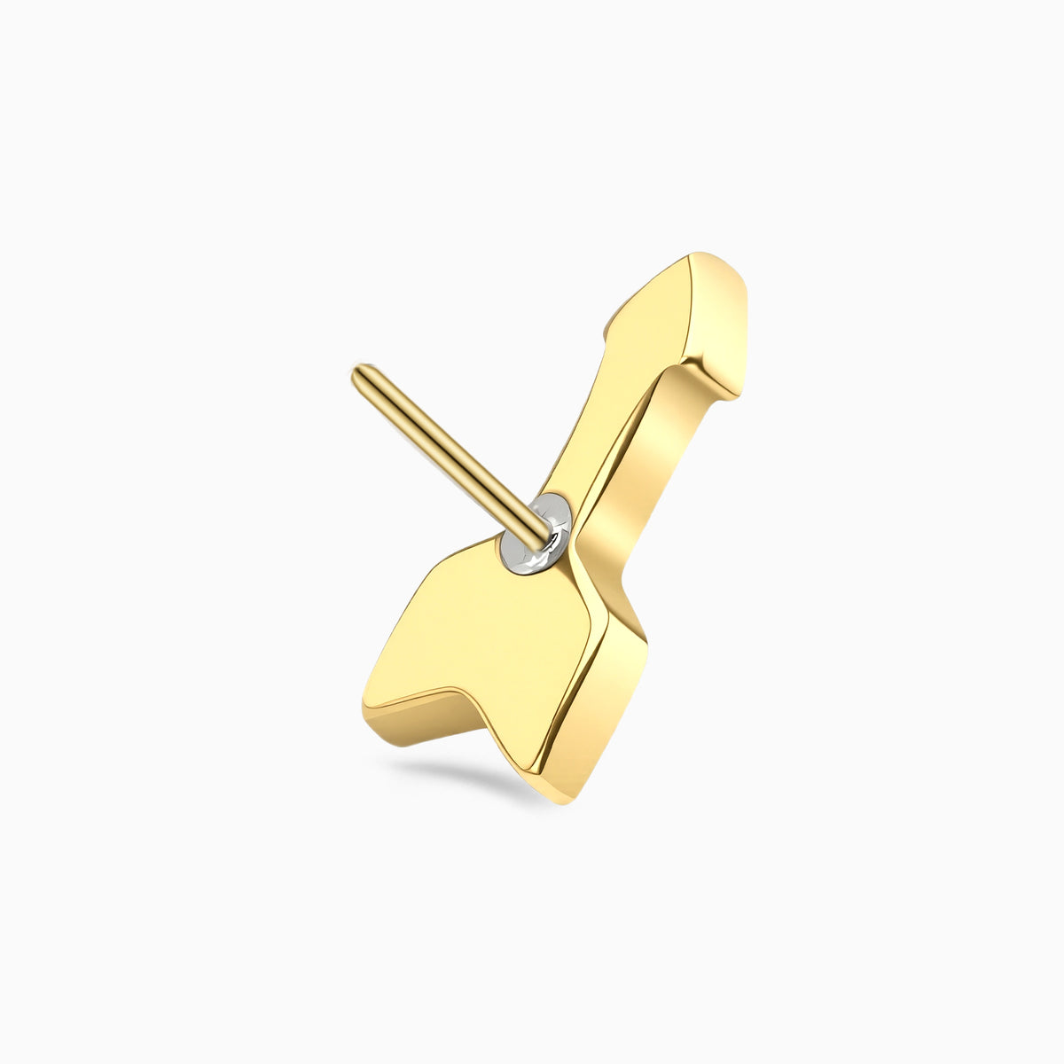 18Kt Gold PVD Titanium Threadless Arrow Cluster Top