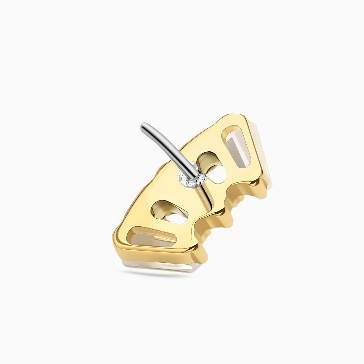 18Kt Gold PVD Titanium Threadless Fan Cluster Top