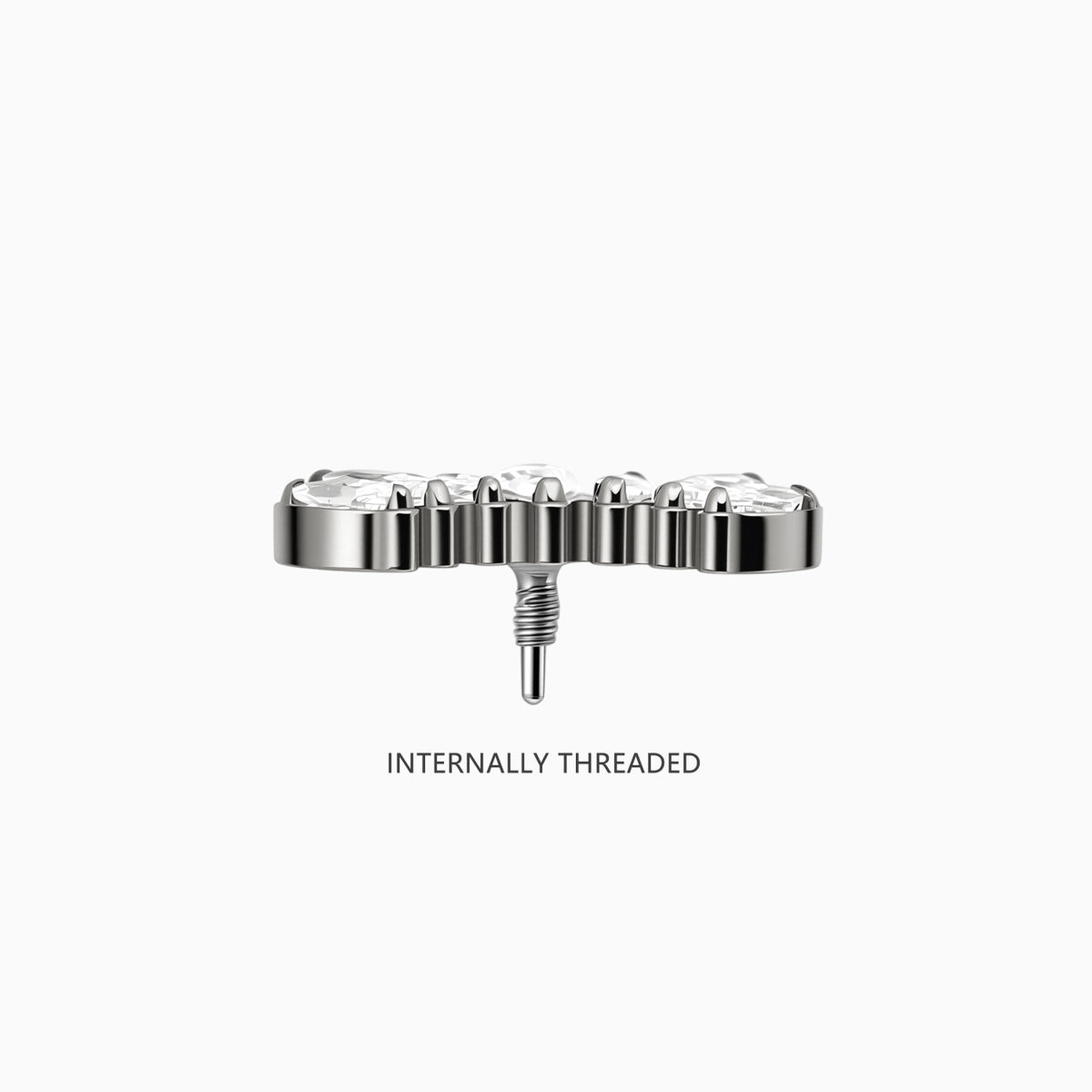 Titanium Internally Threaded Marquise CZ Crown Top