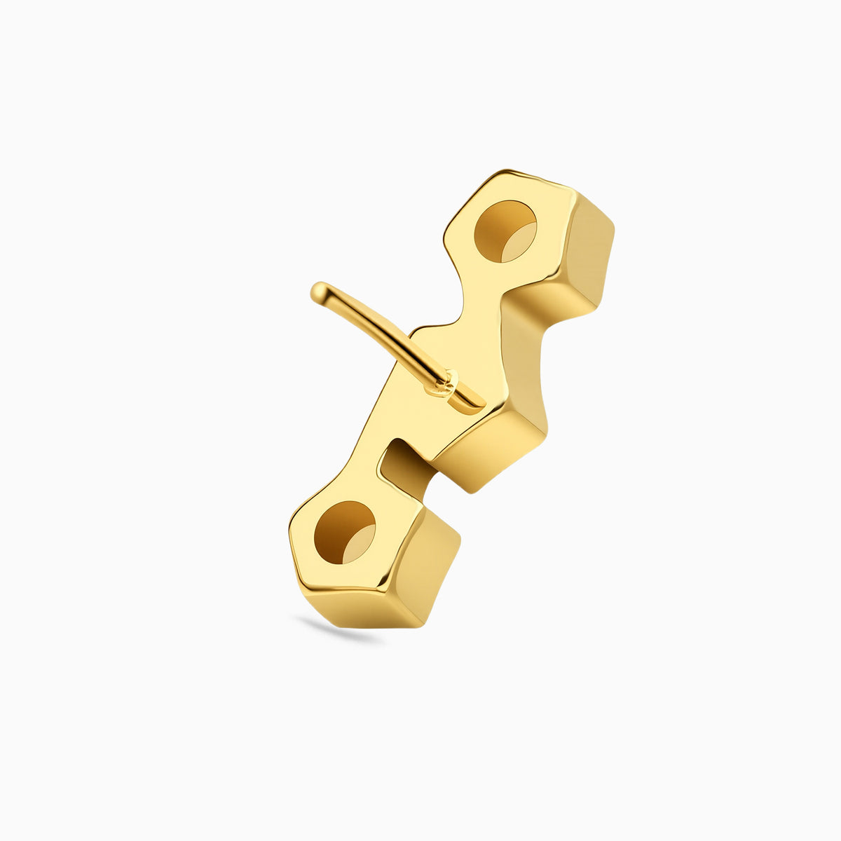 18Kt Gold PVD Titanium Threadless Pentigon Three-Stone Cluster Top