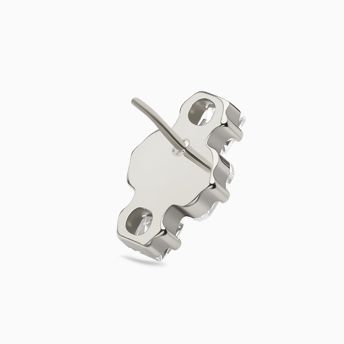 Titanium Threadless Square Three-Stone Cluster Top