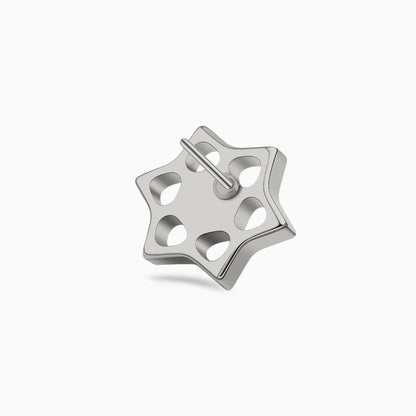 Titanium Threadless Open Star Gem Top