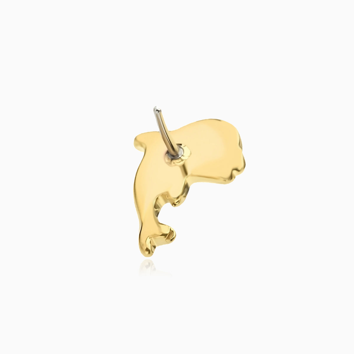 18Kt Gold PVD Titanium Threadless Dolphin Top