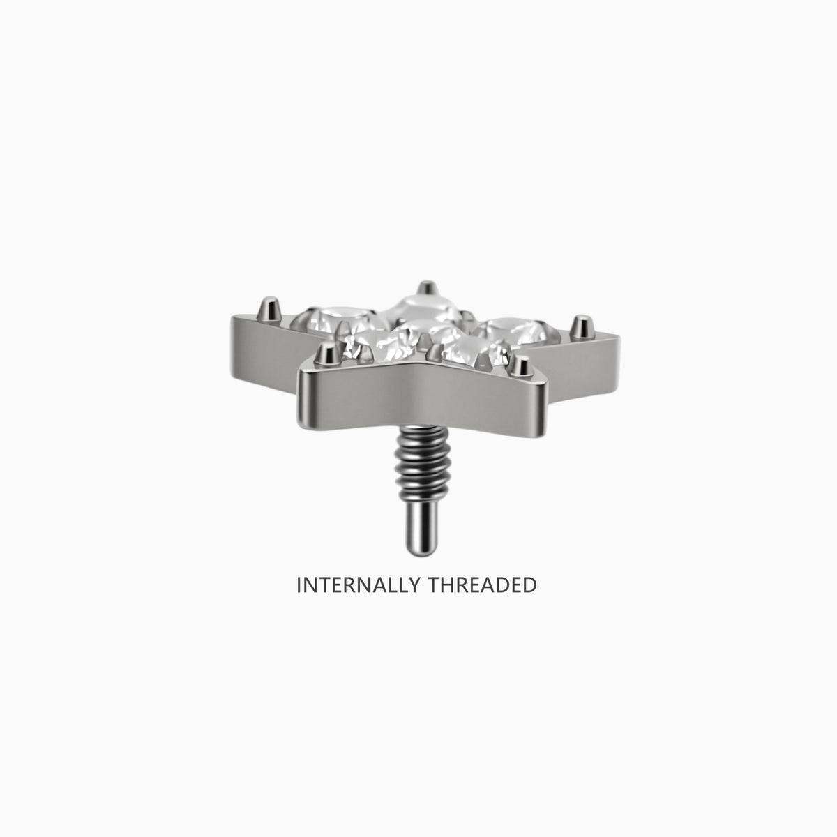 Titanium Internally Threaded CZ Star Top