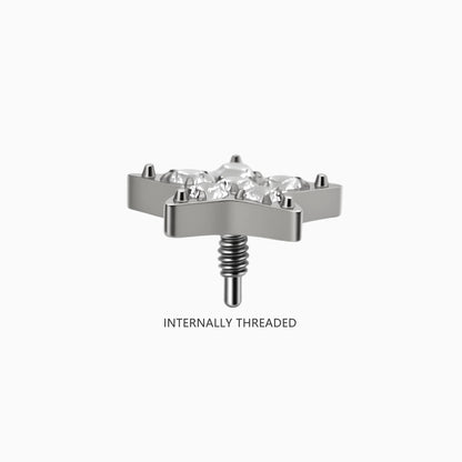 Titanium Internally Threaded CZ Star Top