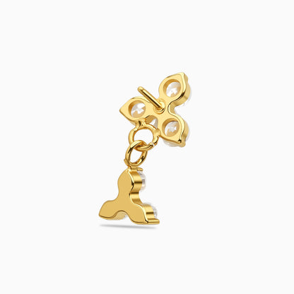 18Kt Gold PVD Titanium Threadless Dangle Cluster Top
