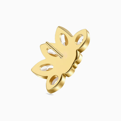 18Kt Gold PVD Titanium Threadless Marquise Crown Cluster Top.
