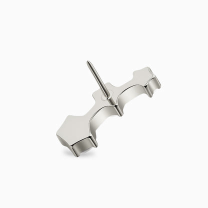 Titanium Threadless Graduated Triple Round Gem Curve Top.