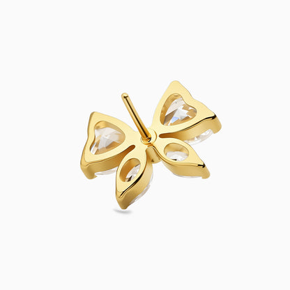 18Kt Gold PVD Titanium Threadless Butterfly Cluster Top