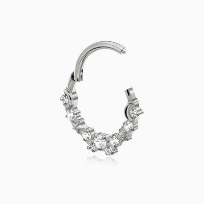 Titanium Moon and Star Gem Front Facing Hinged Segment Clicker