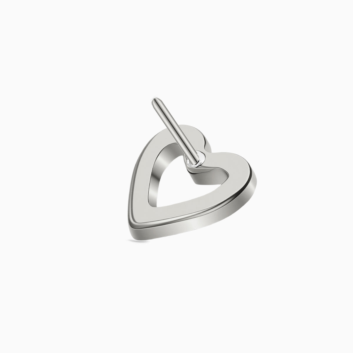 Titanium Threadless Open Heart Gem Top