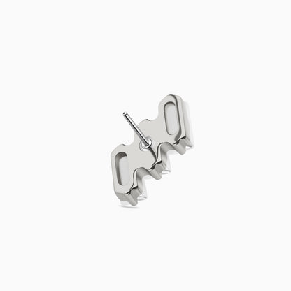 Titanium Threadless Triple Baguette Gem Curve Top