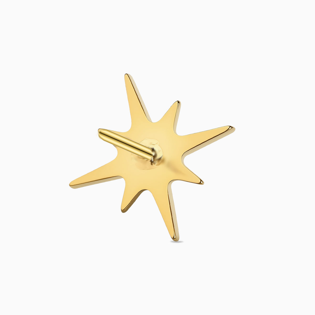 24Kt Gold PVD Titanium Threadless North Star Gem Top.