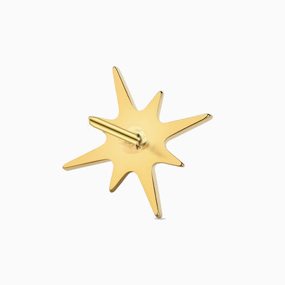 24Kt Gold PVD Titanium Threadless North Star Gem Top.