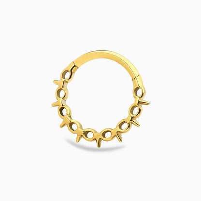 18Kt Gold PVD Titanium Spike Front Facing Hinged Clicker