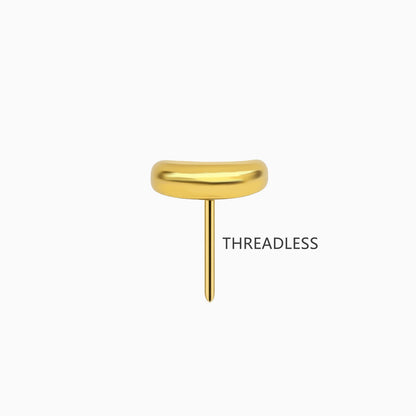 18Kt Gold PVD Titanium Threadless Crescent Moon Top.