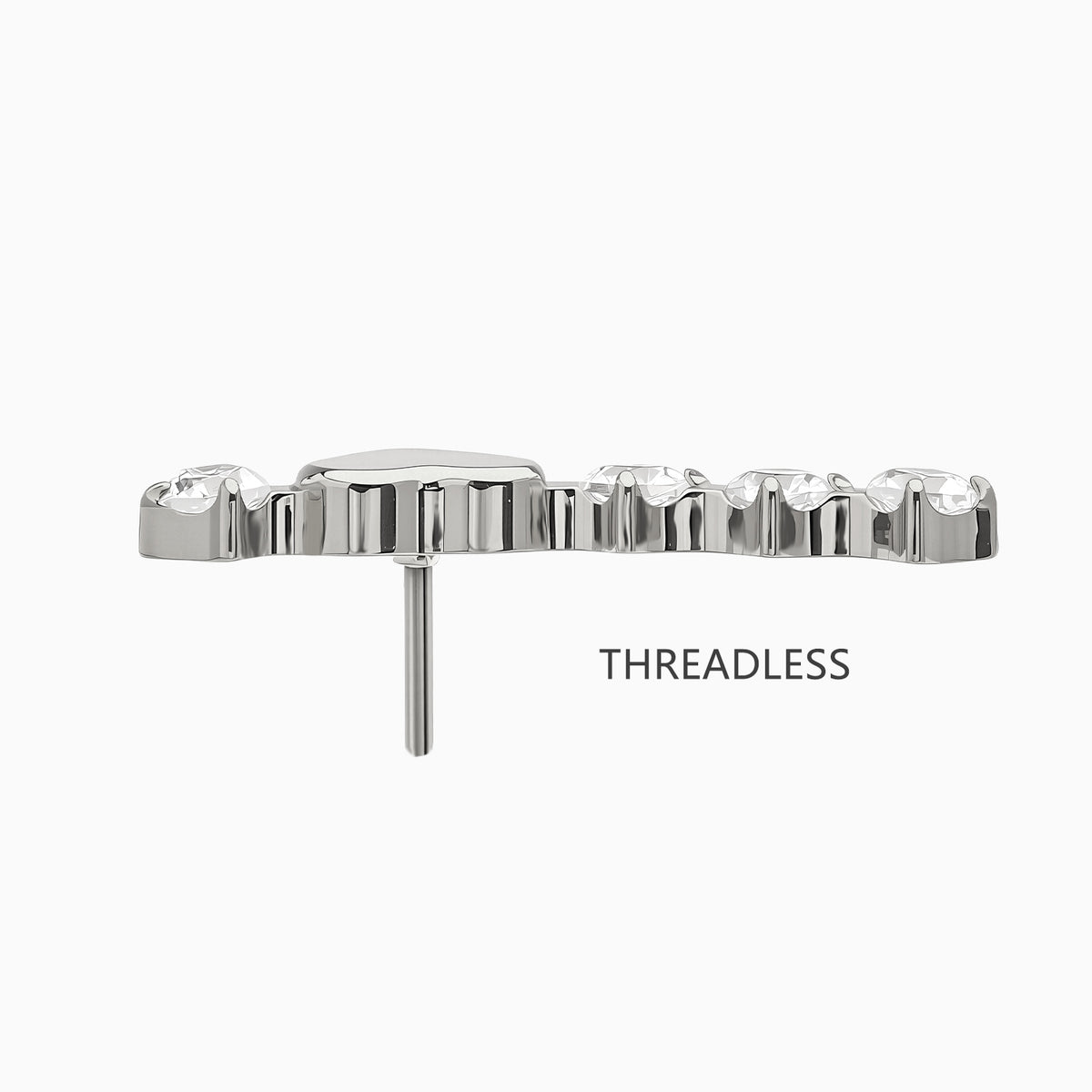 Titanium Threadless Heart Cluster Top