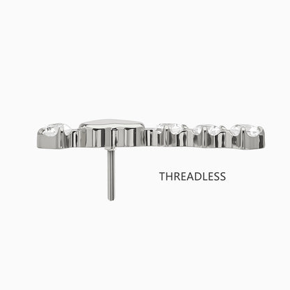 Titanium Threadless Heart Cluster Top