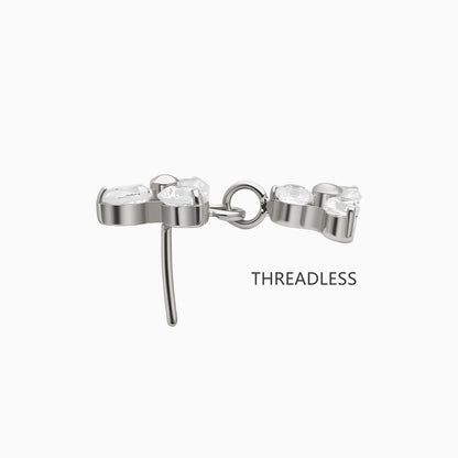 Titanium Threadless Dangle Cluster Top