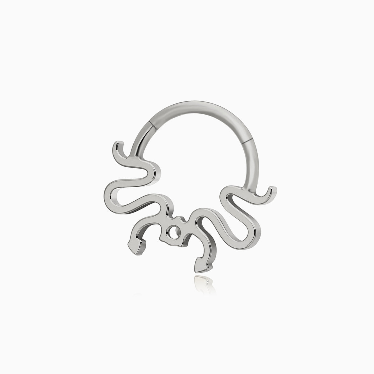 Titanium Snake Round Gem Front Facing Hinged Segment Clicker