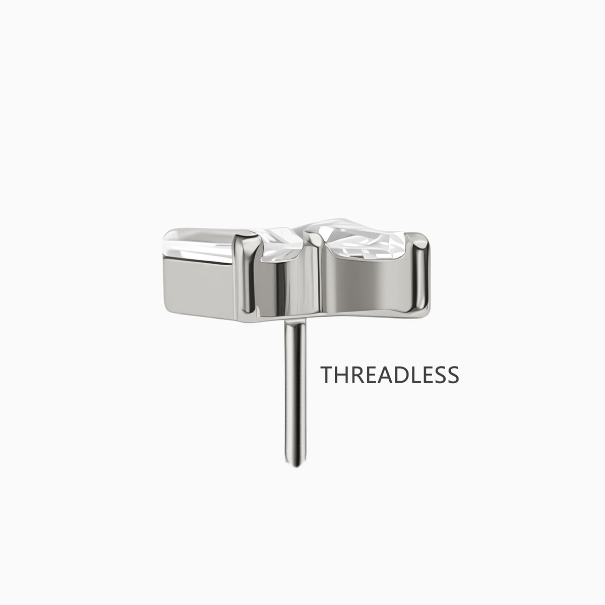 Titanium Threadless Lightning Bolt Gem Top