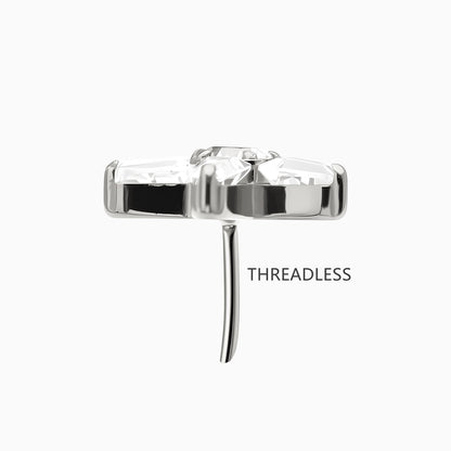 Titanium Threadless Baguette Star Cluster Top