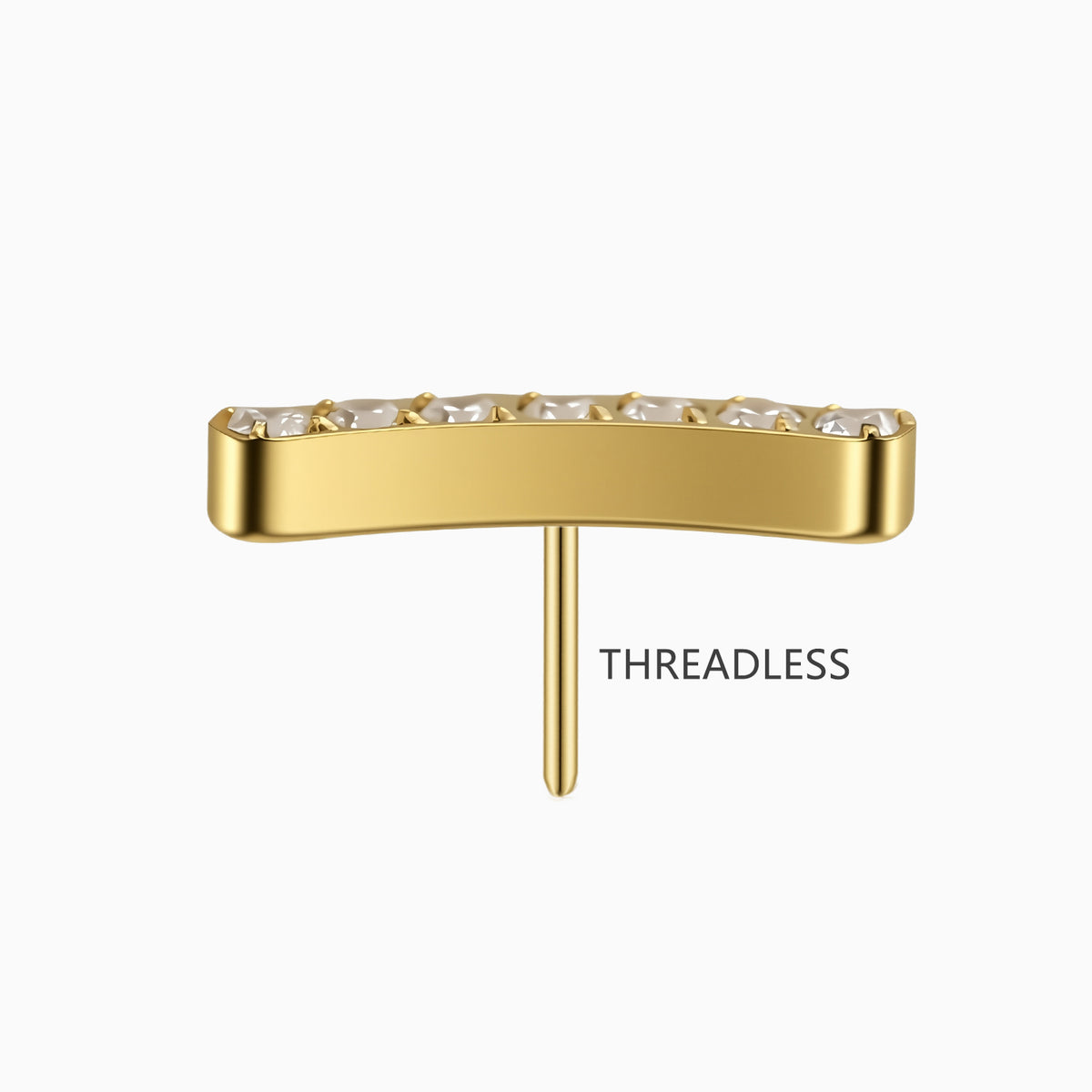 18Kt Gold PVD Titanium Threadless Spike Cluster Top