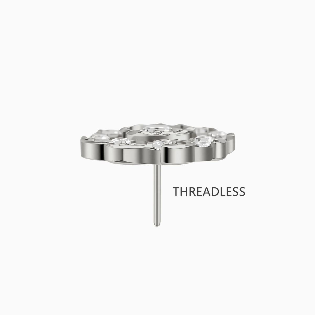 Titanium Threadless Swirl Cluster Top