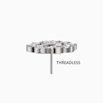 Titanium Threadless Swirl Cluster Top