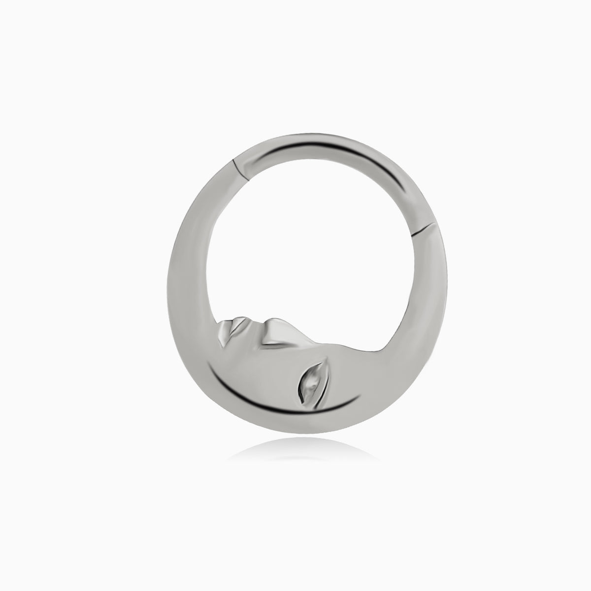 Titanium Crescent Moon Face Front Facing Hinged Segment Clicker