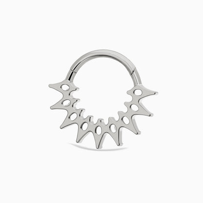 Titanium Kite Shape Gem Cluster Front Facing Hinged Segment Clicker